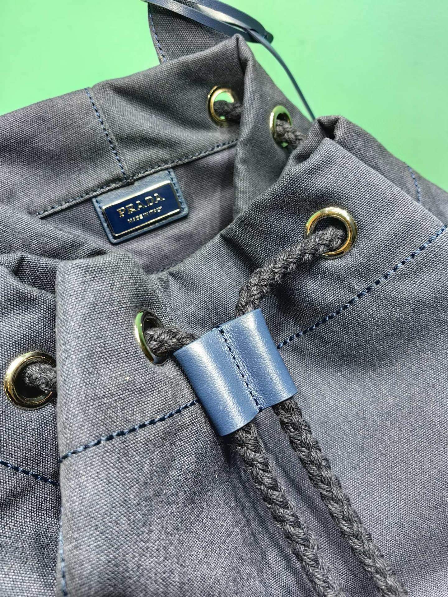 Prada canvas drawstring duffle bag