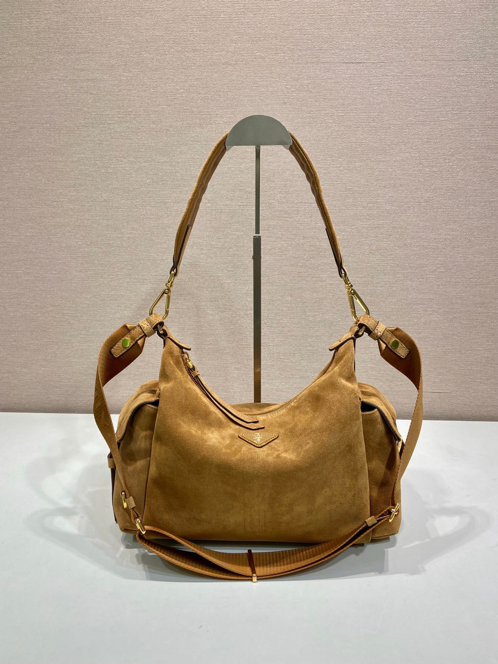 Prada Explore large suede bag