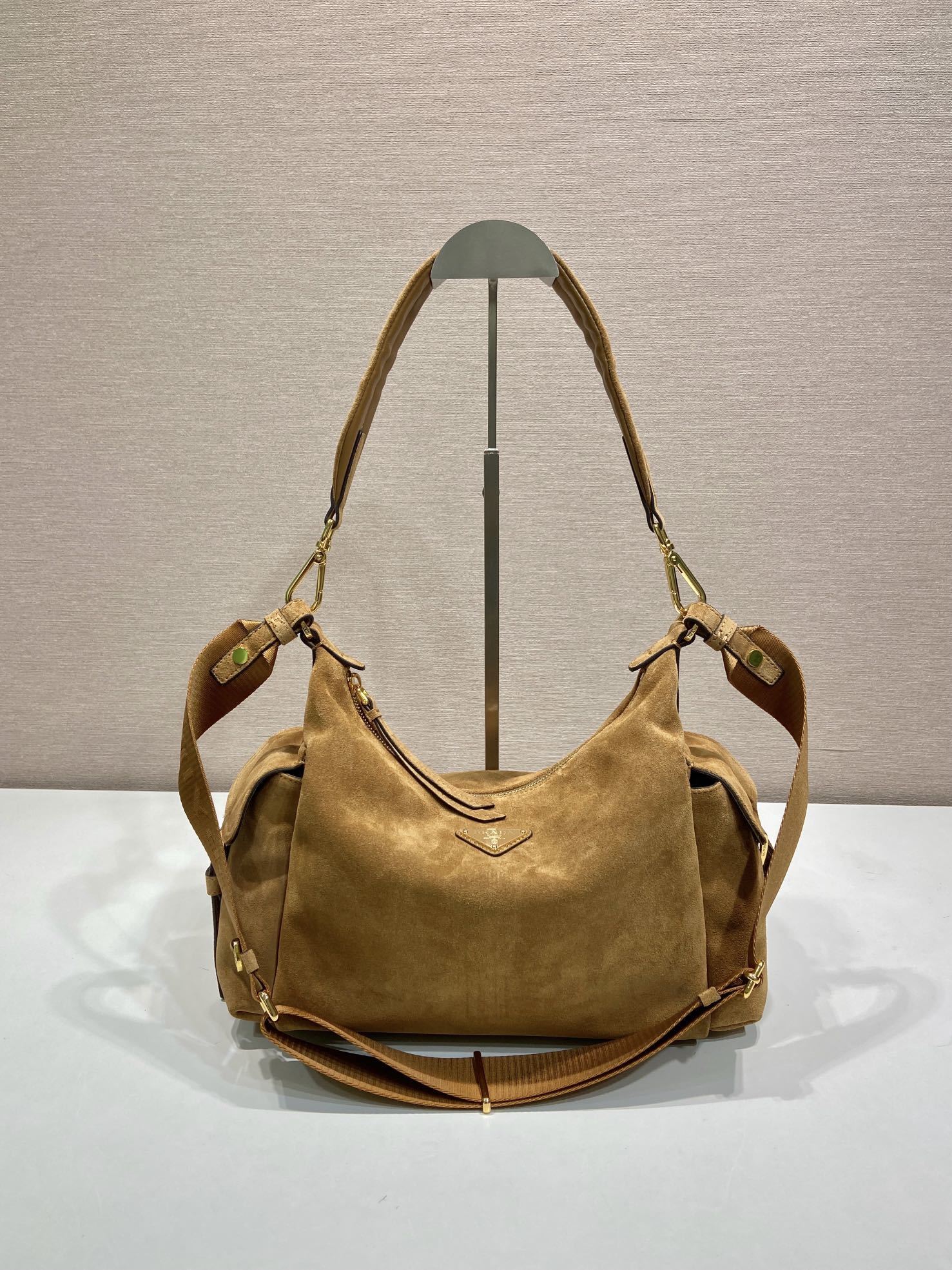 Prada Explore large suede bag