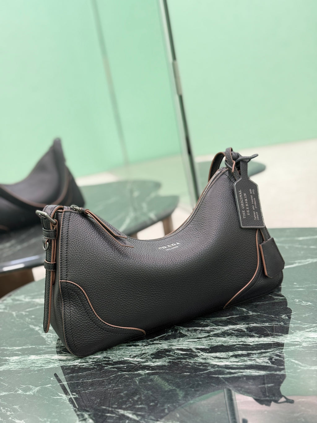 Prada Aimee large leather shoulder bag