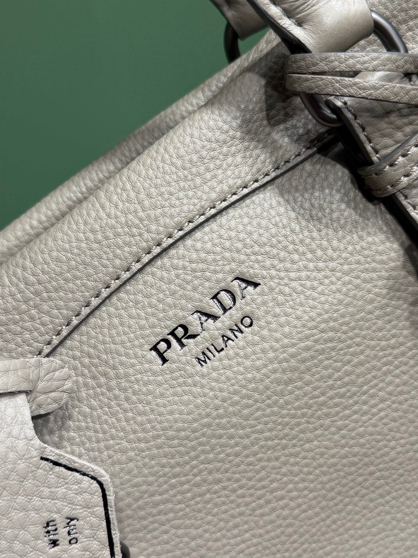 Prada large leather tote bag