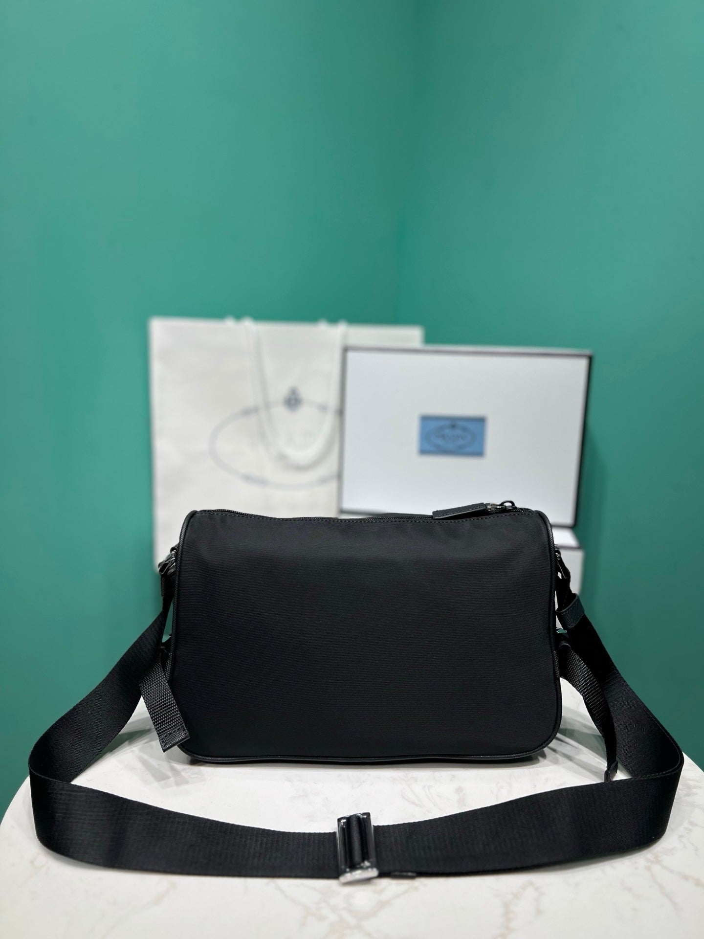 Prada medium Re-Nylon and Saffiano leather shoulder bag