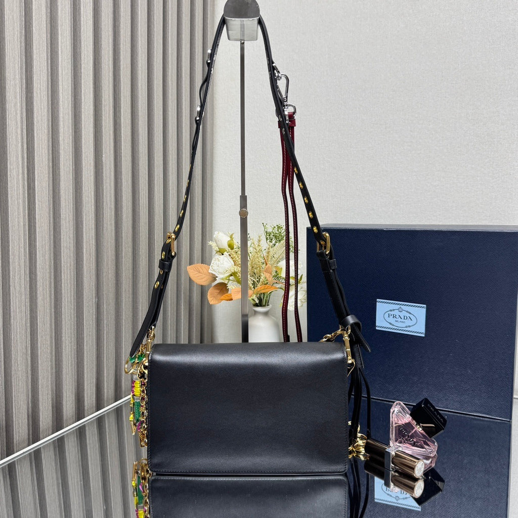 Prada Soft Sound small leather shoulder bag with charms