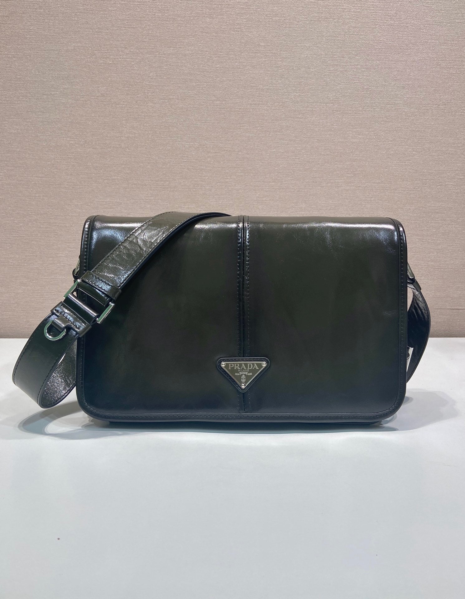 Prada Antiqued leather shoulder bag