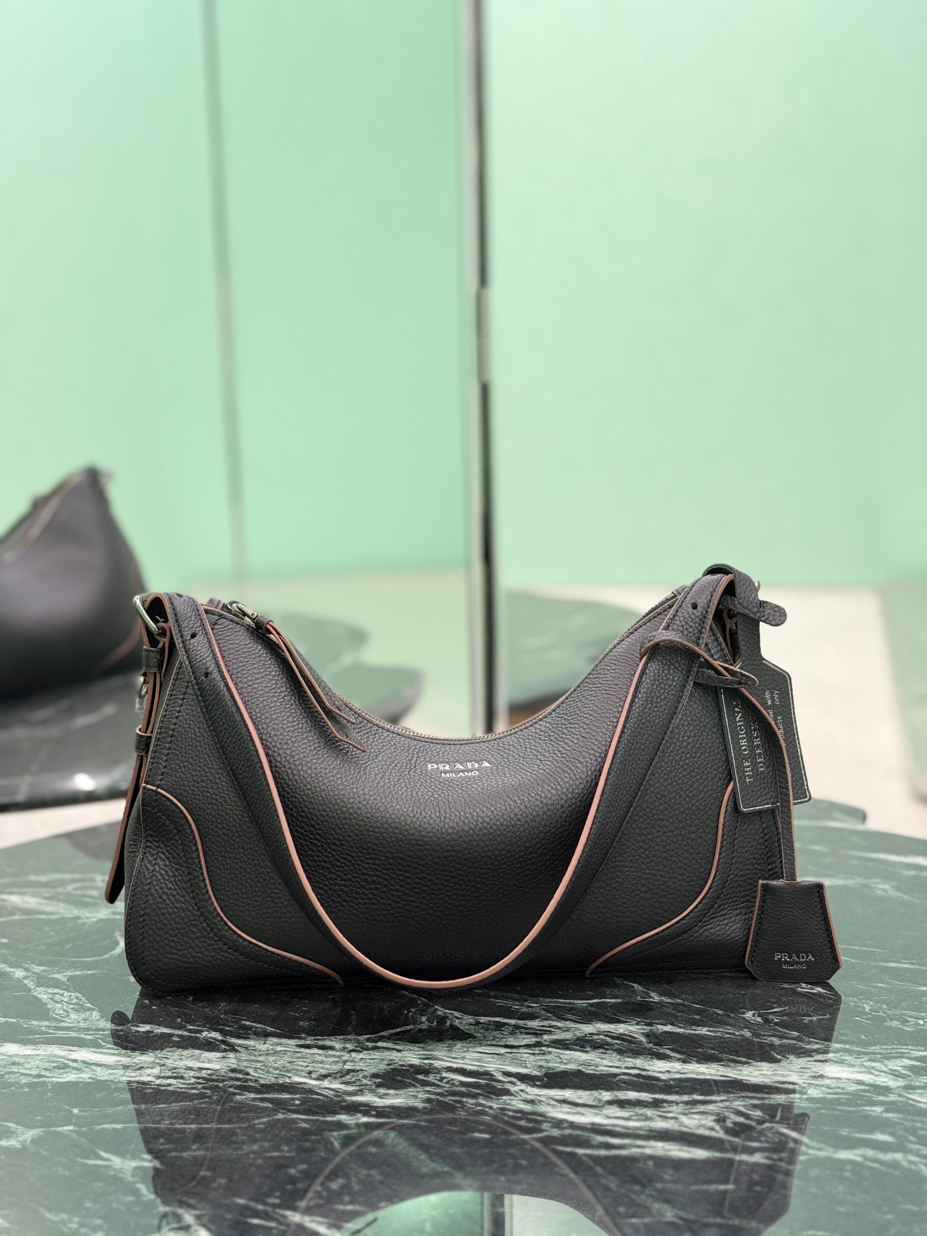 Prada Aimee large leather shoulder bag