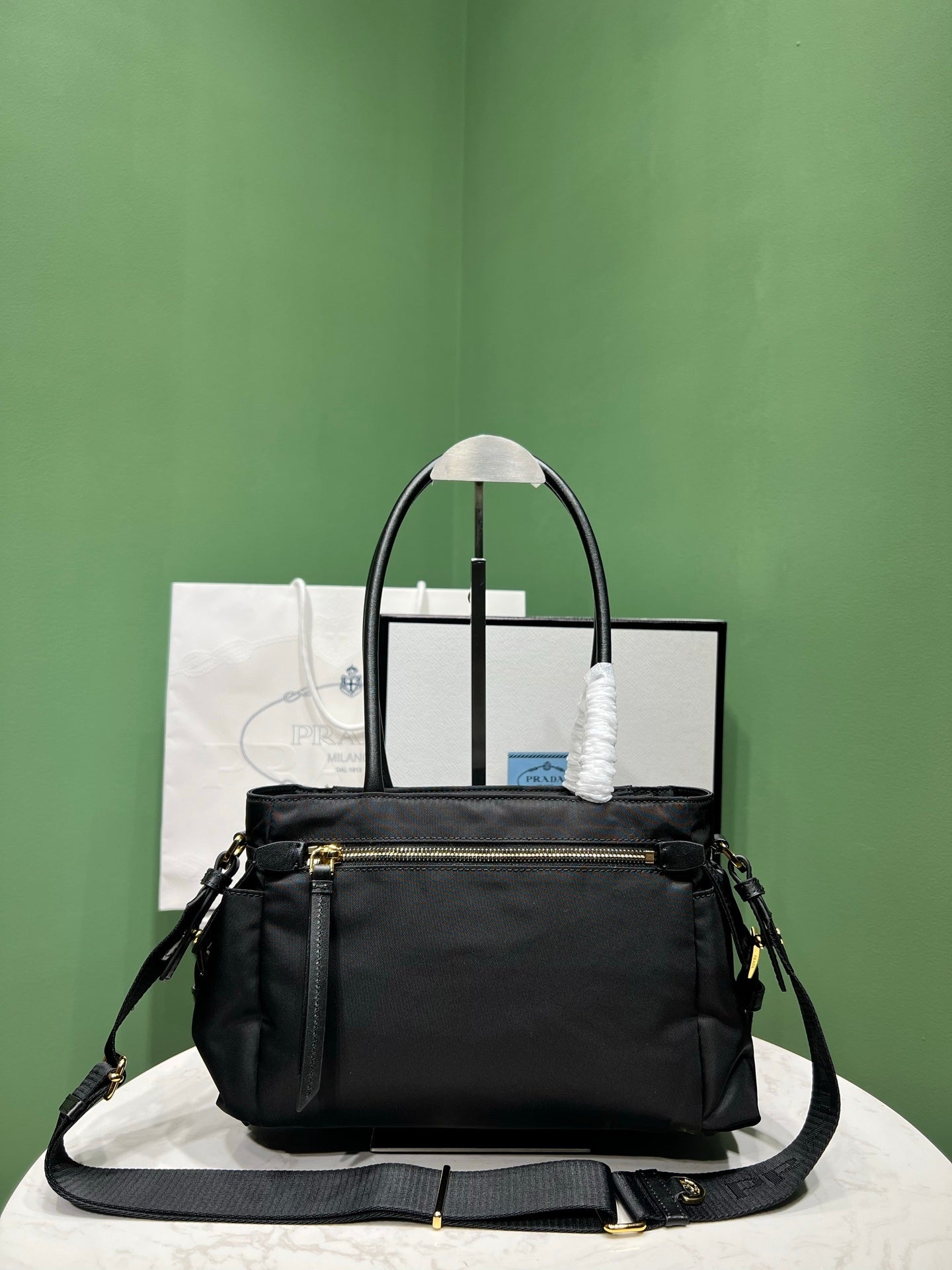 Prada Explore medium nappa leather tote bag