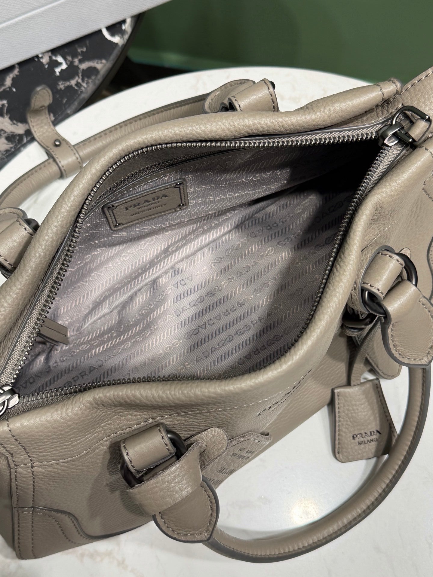 Prada large leather tote bag