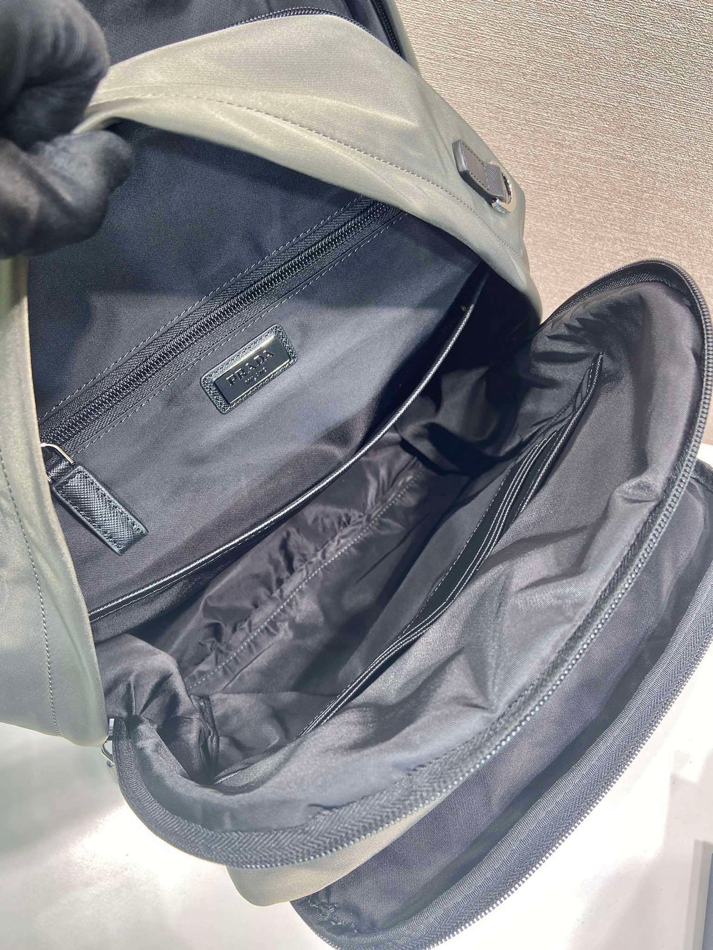 Prada Re-Nylon and Saffiano leather backpack