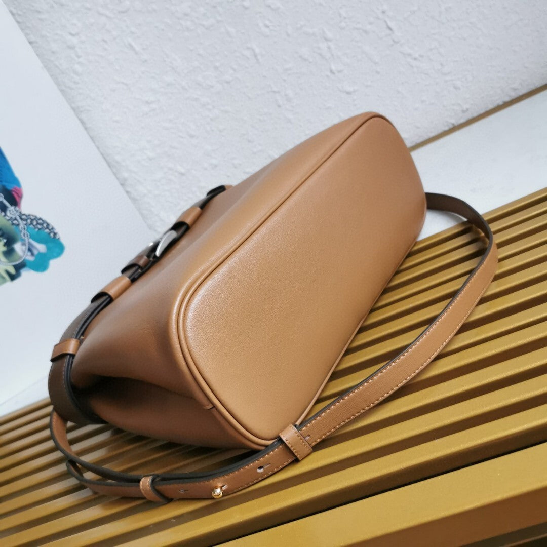 Prada Buckle small leather handbag with belt