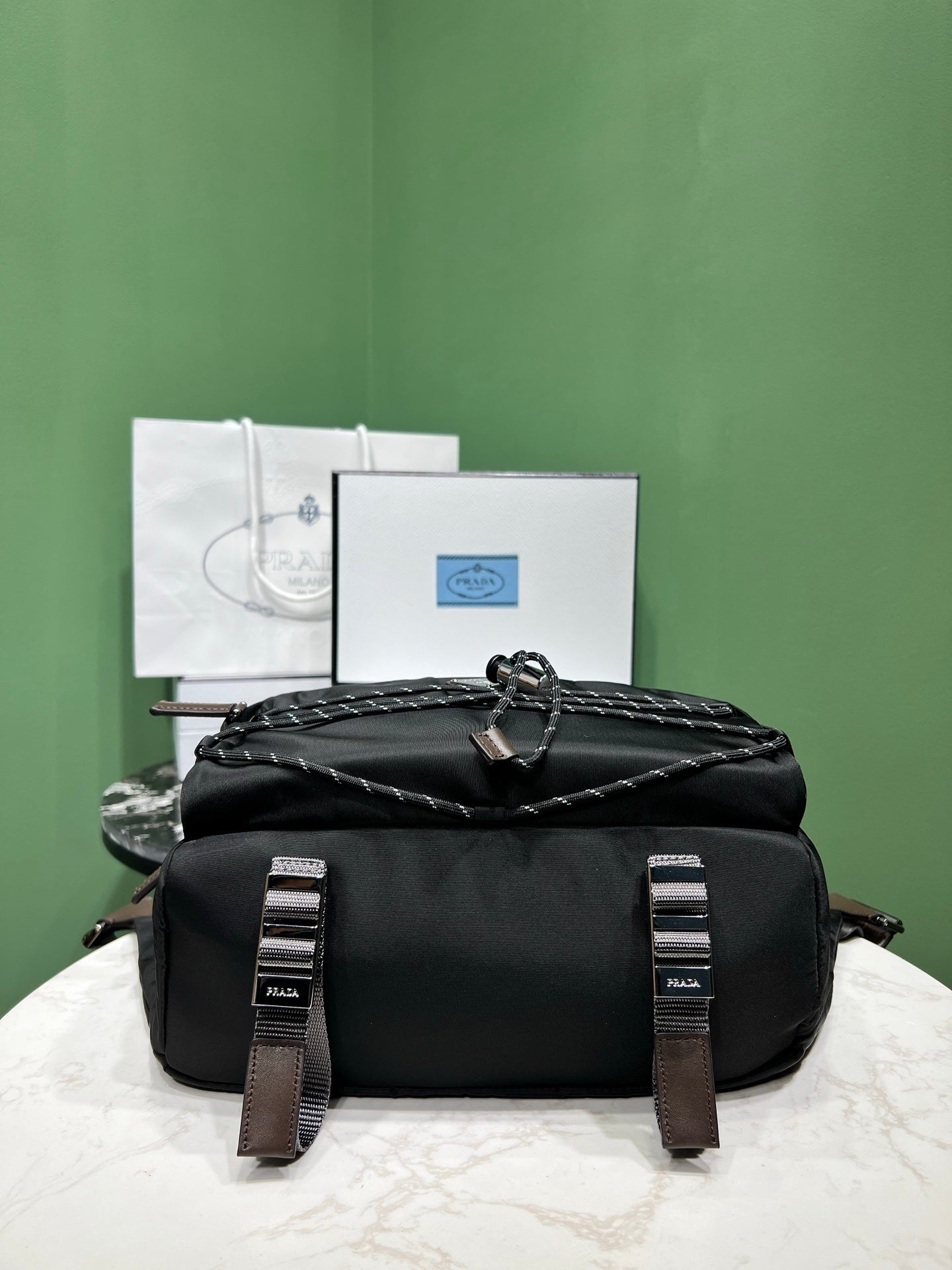 Prada Speedrock Re-Nylon and leather shoulder bag