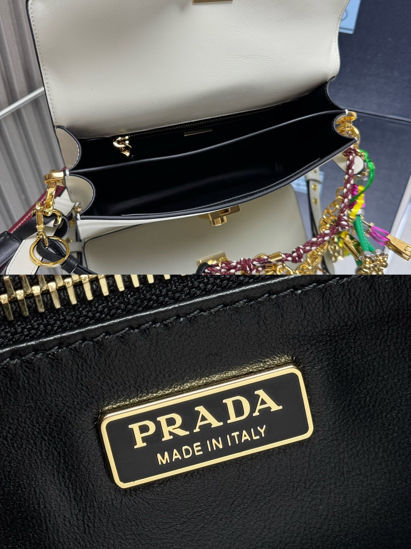 Prada Soft Sound small leather shoulder bag with charms