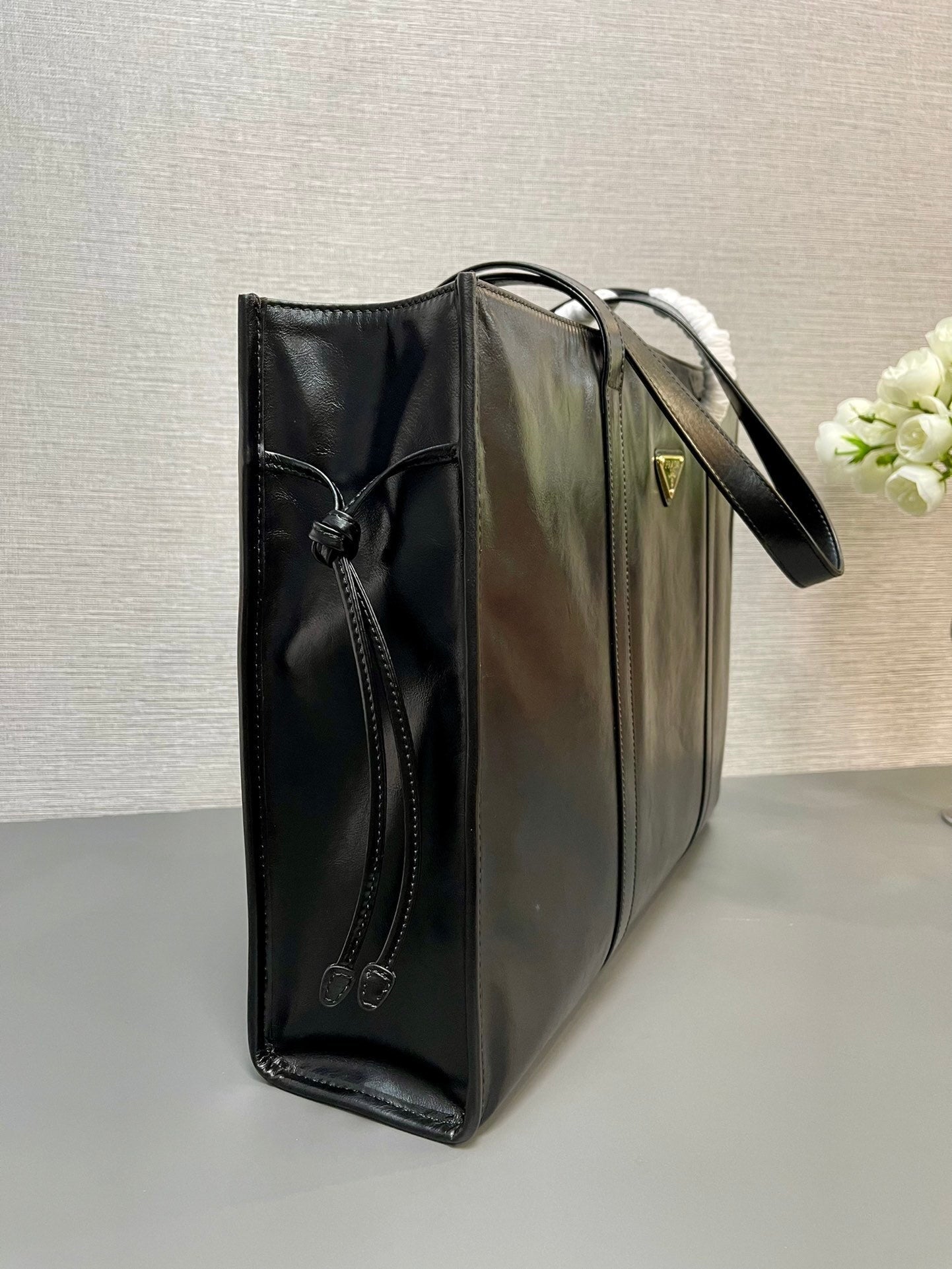 Prada large leather tote bag
