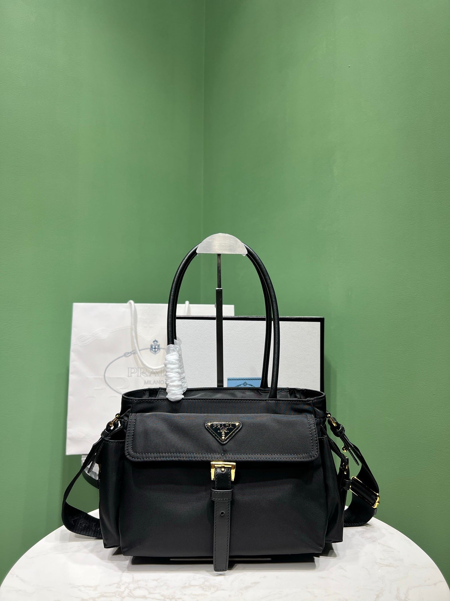 Prada Explore medium nappa leather tote bag