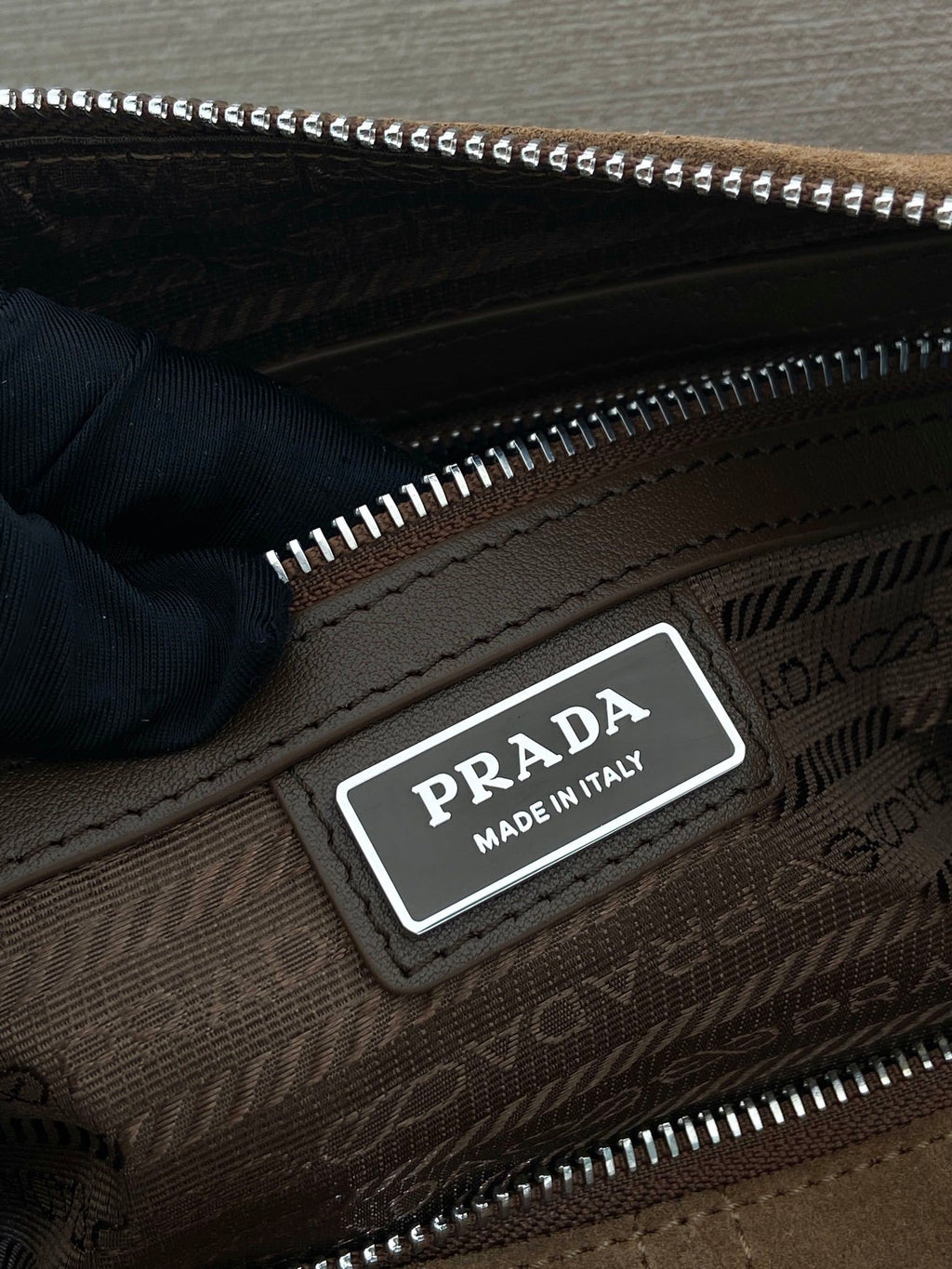 Prada suede shoulder bag