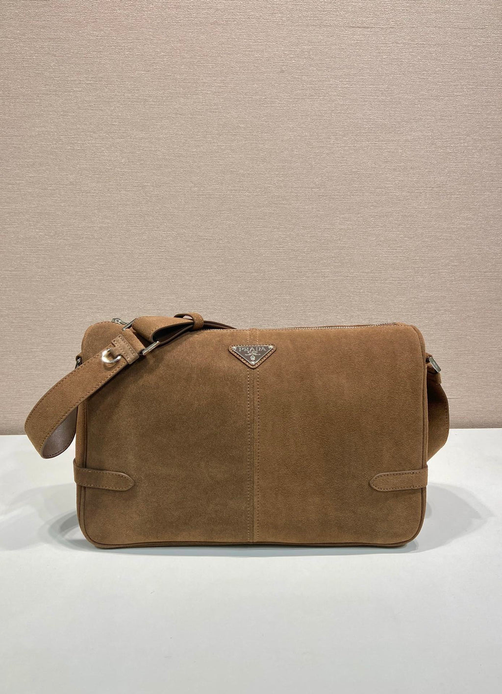 Prada suede shoulder bag
