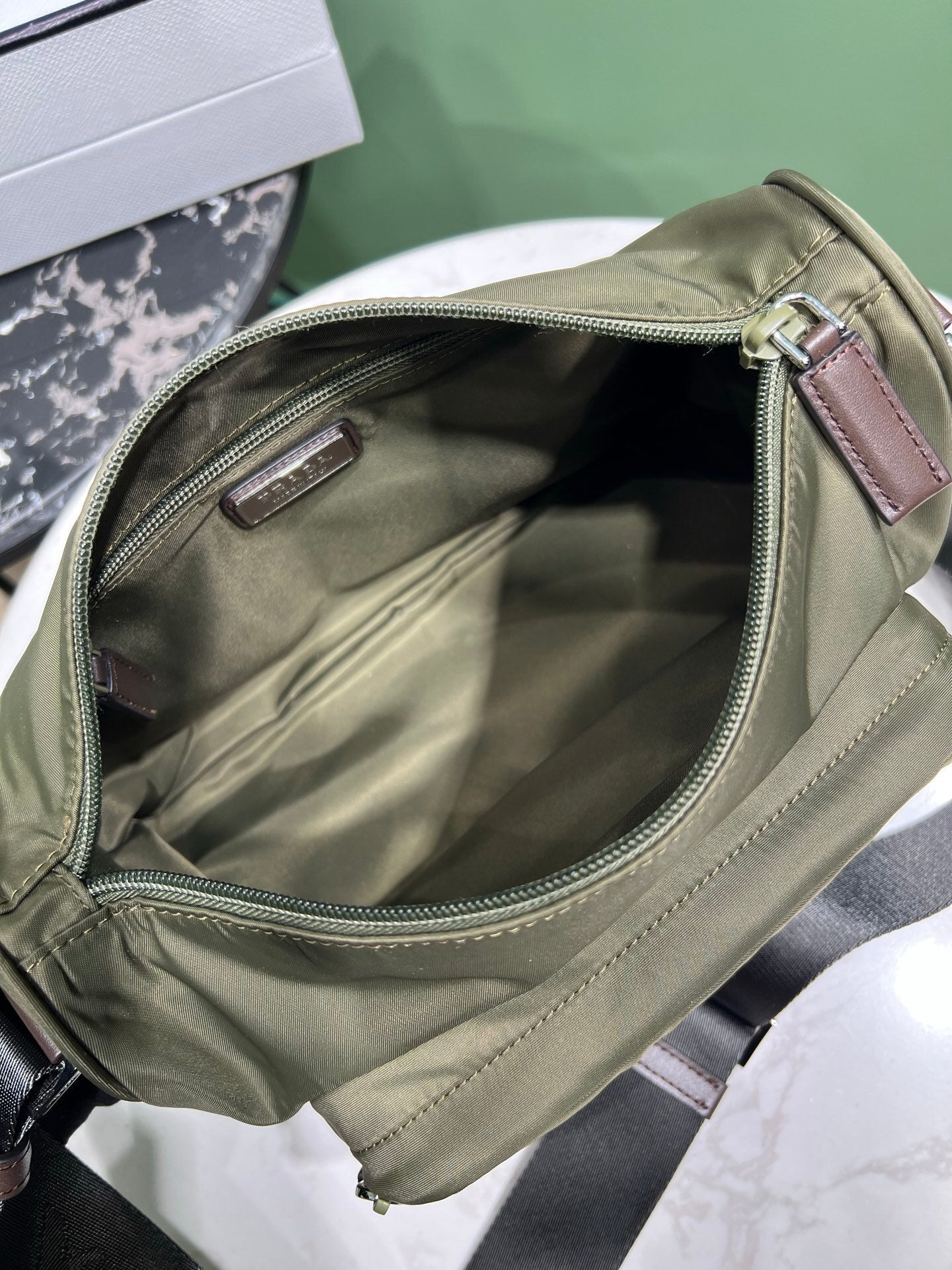 Prada Speedrock Re-Nylon and leather shoulder bag
