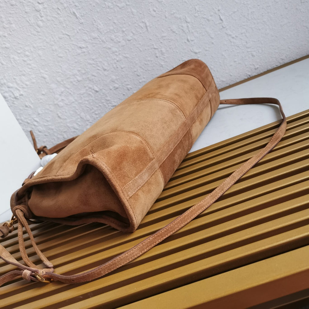 Prada Bonnie large suede handbag