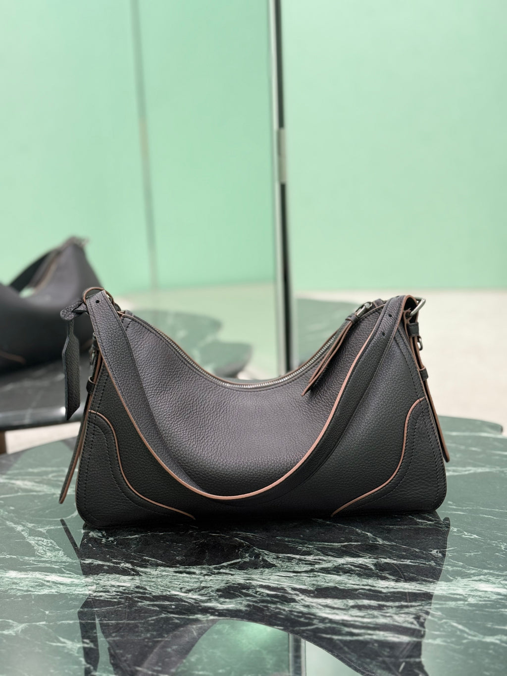 Prada Aimee large leather shoulder bag