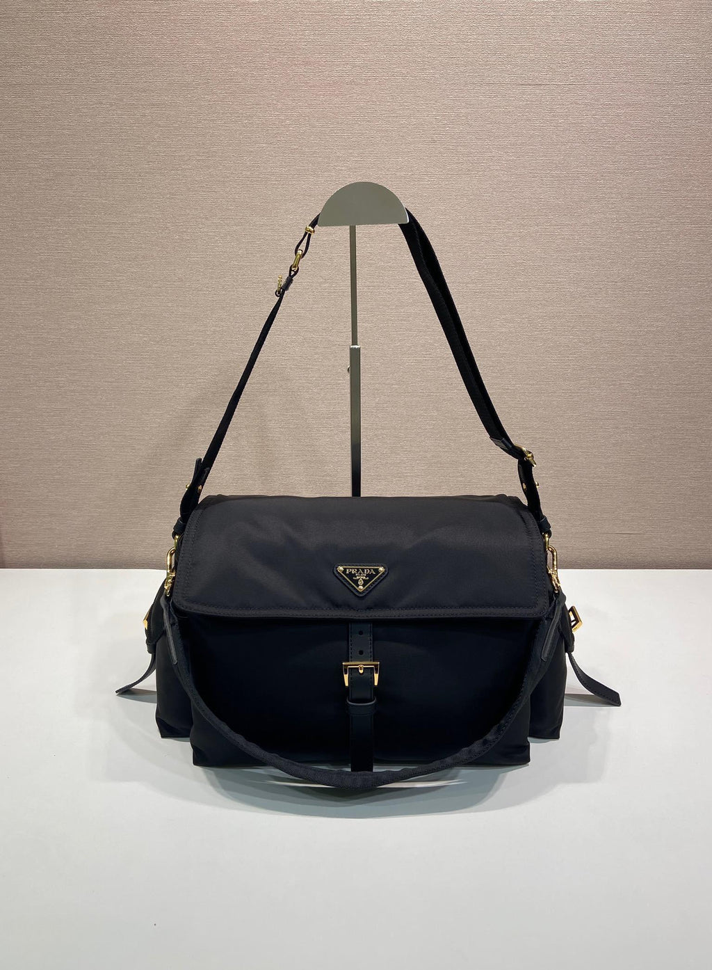 Prada Explore large Re-Nylon shoulder bag with flap