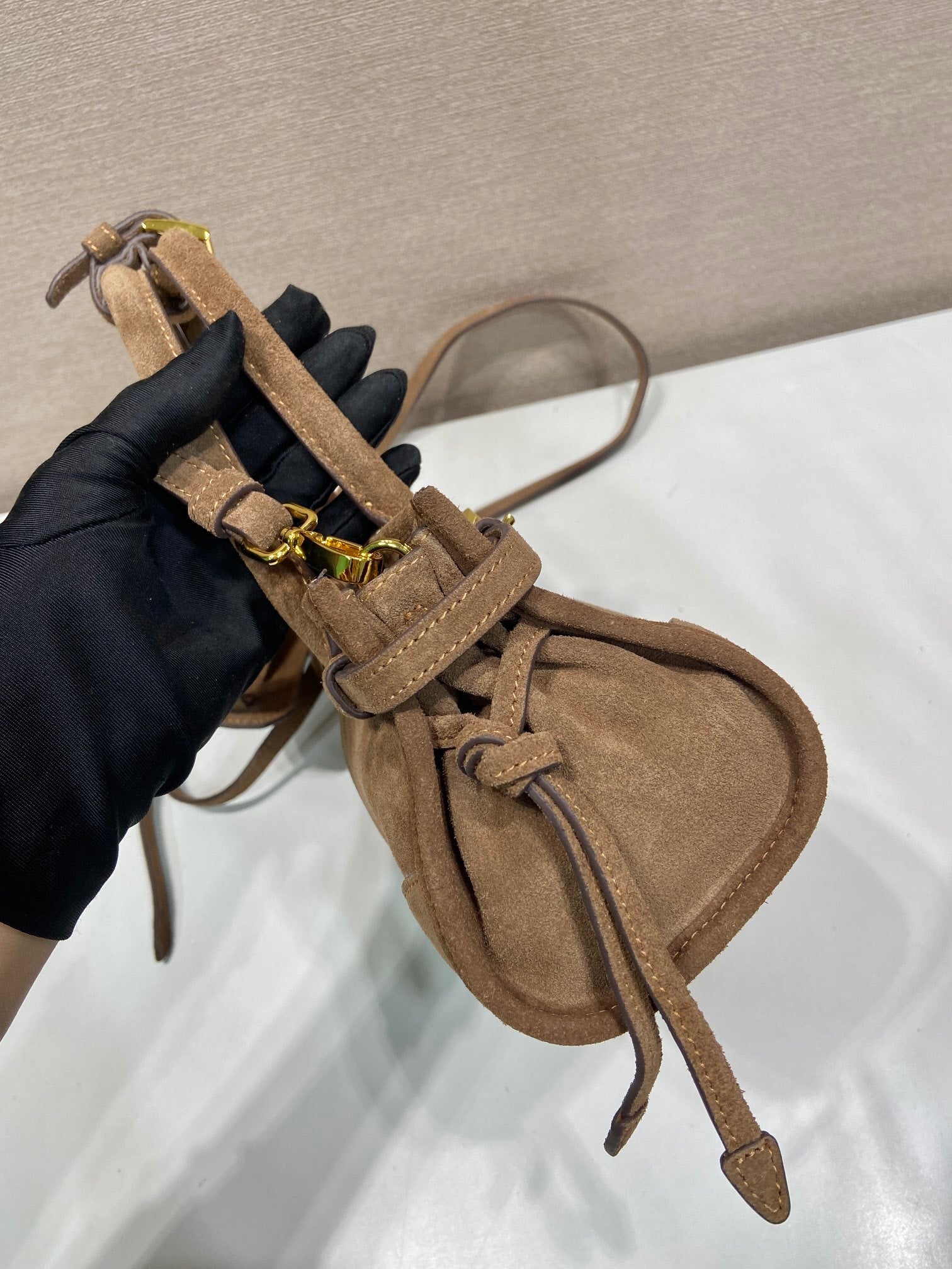 Prada Bonnie suede mini handbag