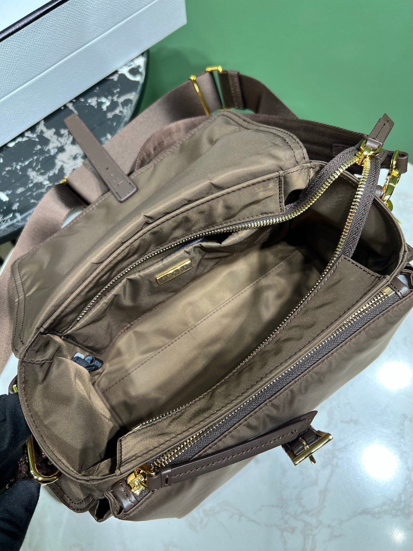 Prada Explore medium Re-Nylon shoulder bag with flap