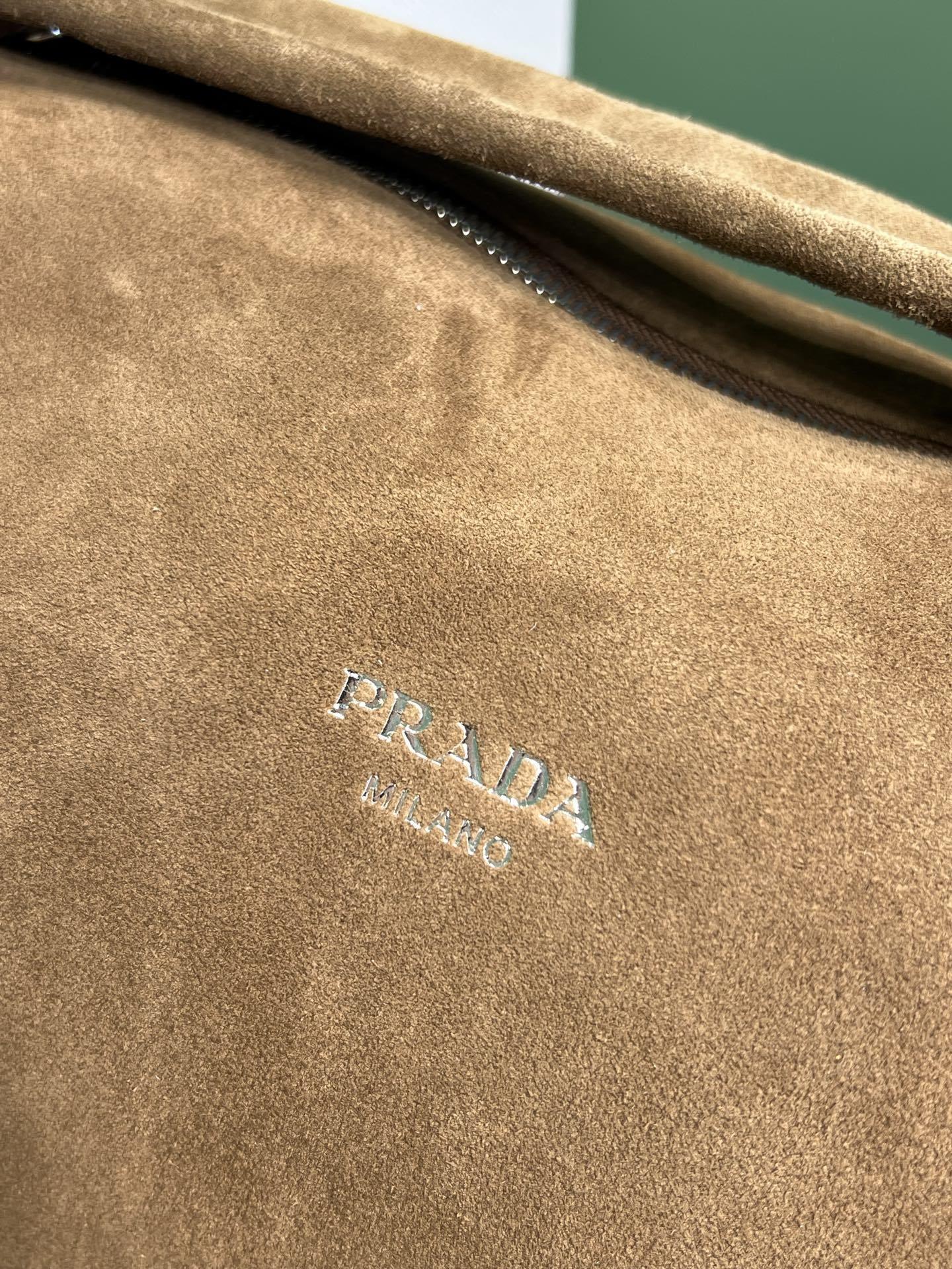Prada suede shoulder bag