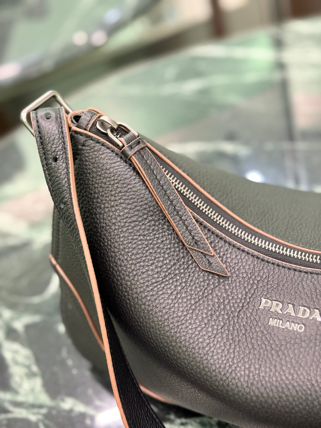 Prada Aimee large leather shoulder bag