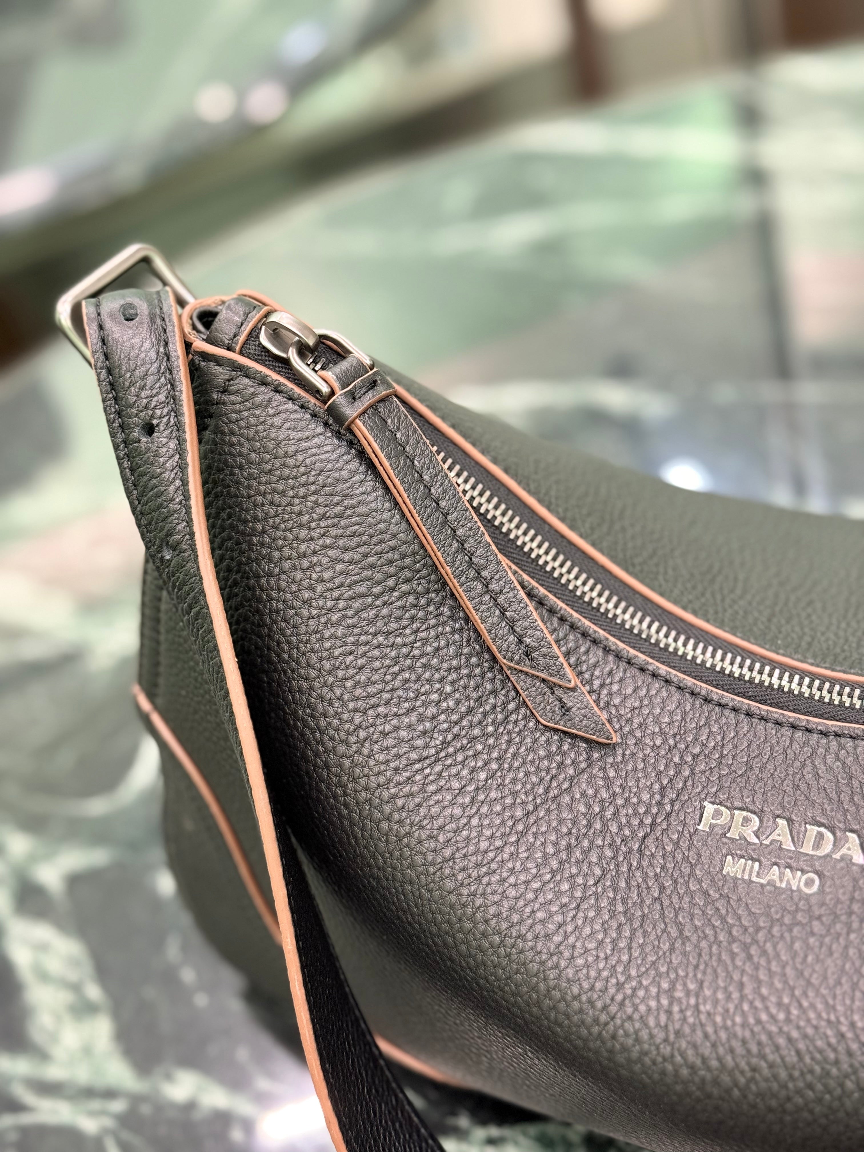 Prada Aimee large leather shoulder bag