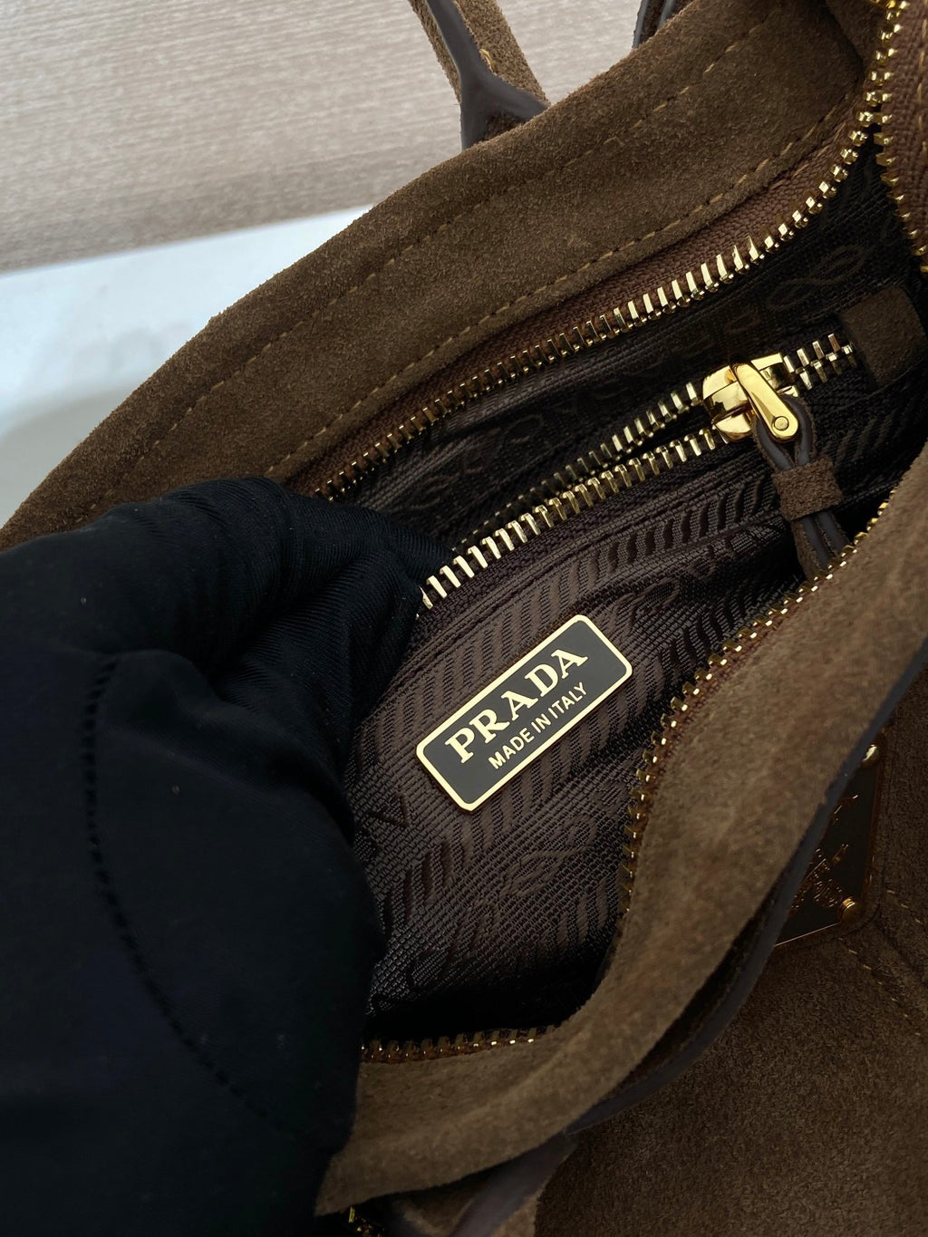 Prada Bonnie suede mini handbag