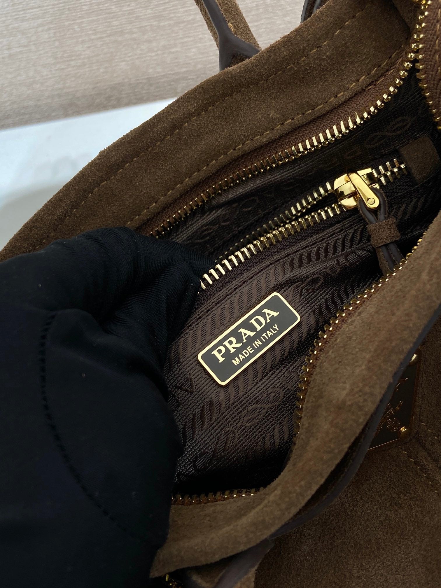 Prada Bonnie suede mini handbag