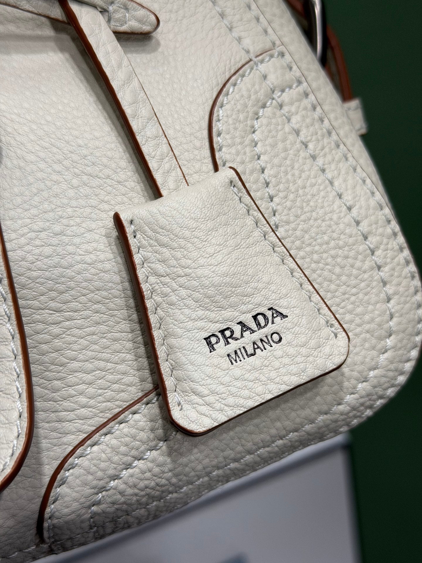 Prada large leather tote bag