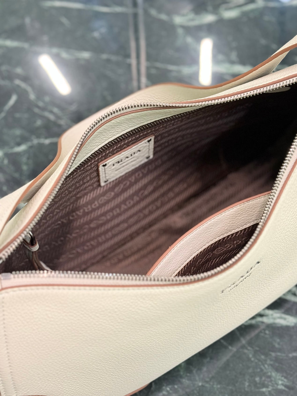 Prada Aimee large leather shoulder bag