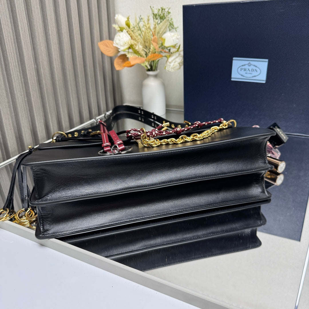 Prada Soft Sound large leather shoulder bag with charms