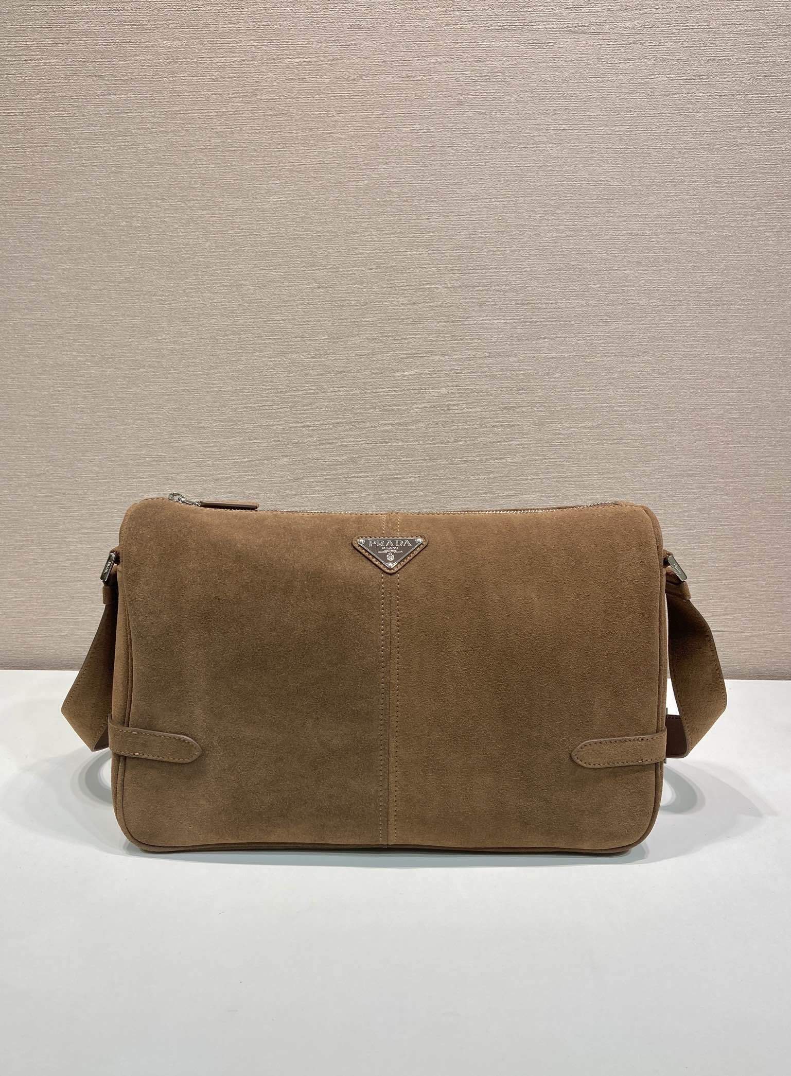 Prada suede shoulder bag
