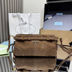 Prada Bonnie small suede shoulder bag