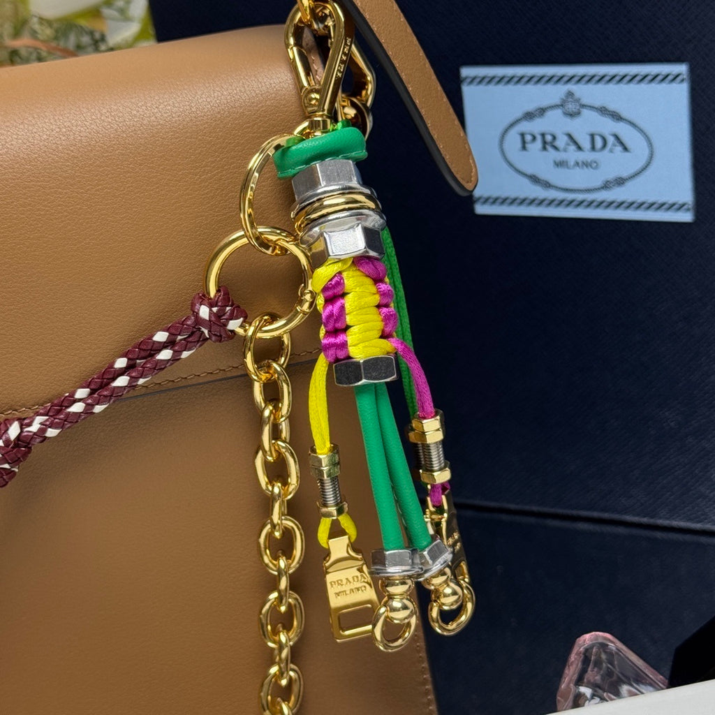 Prada Soft Sound large leather shoulder bag with charms