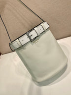 Prada Buckle leather bucket bag with belt