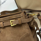 Prada Bonnie small suede shoulder bag