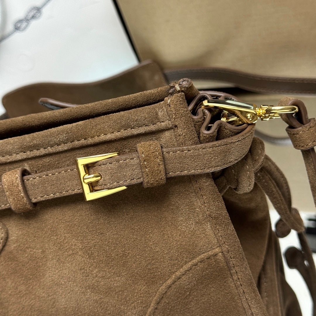 Prada Bonnie small suede shoulder bag