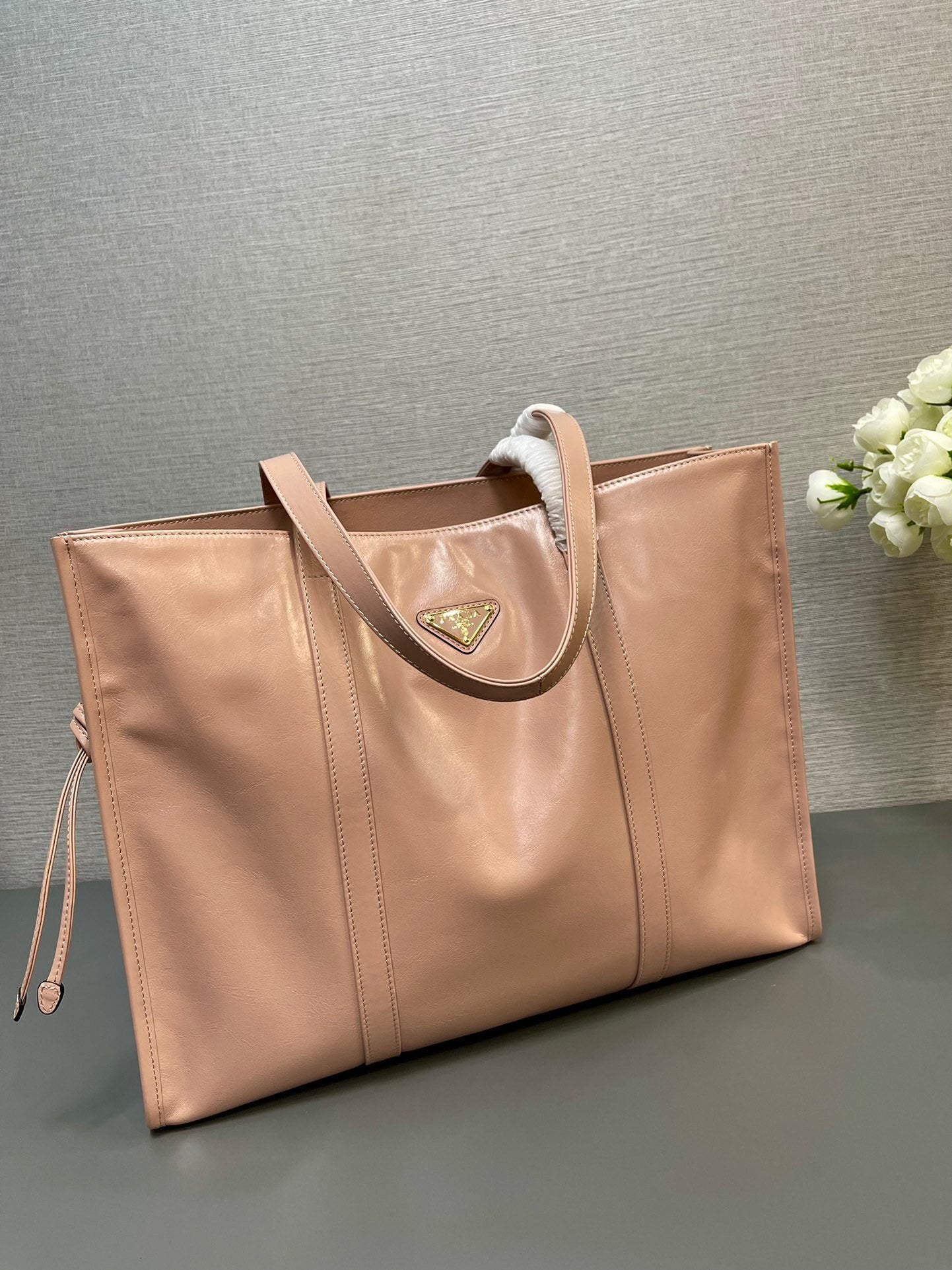 Prada large leather tote bag