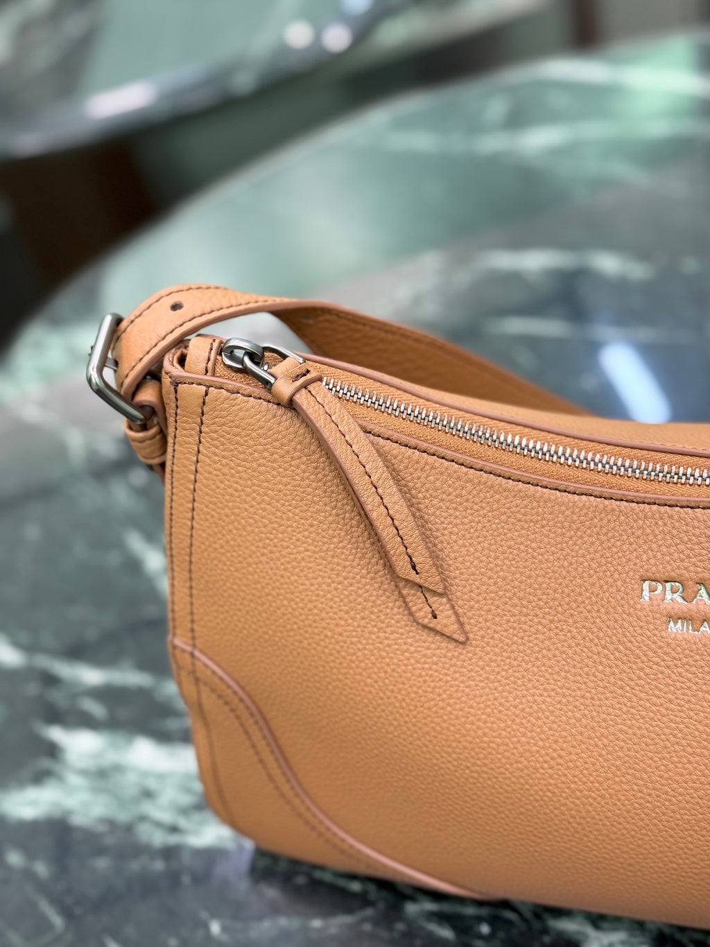 Prada Aimee large leather shoulder bag