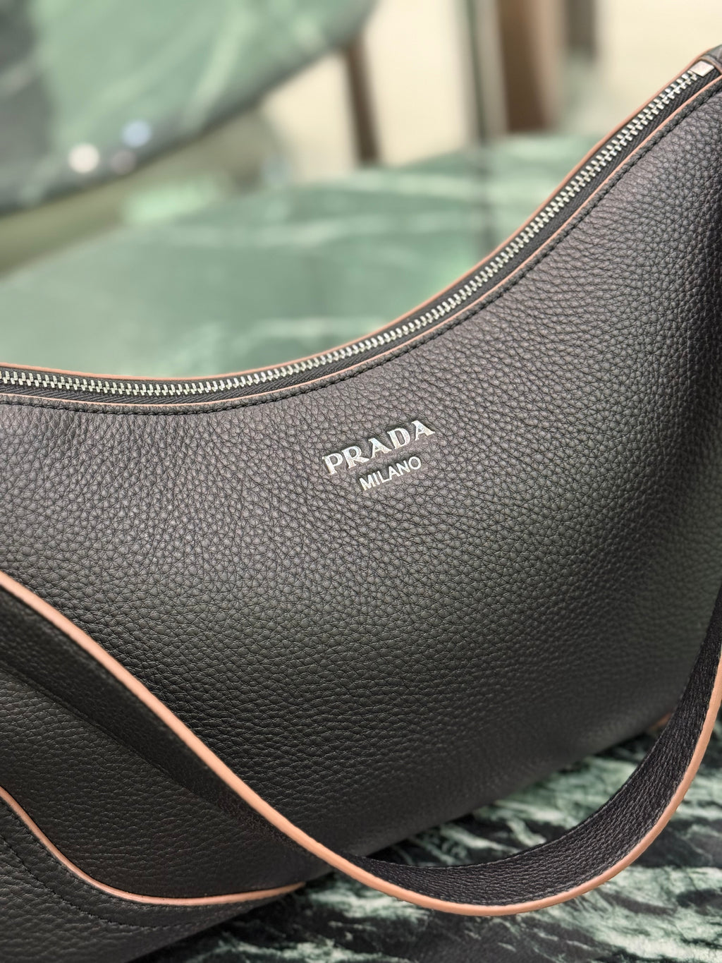 Prada Aimee large leather shoulder bag