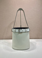 Prada Buckle leather bucket bag with belt