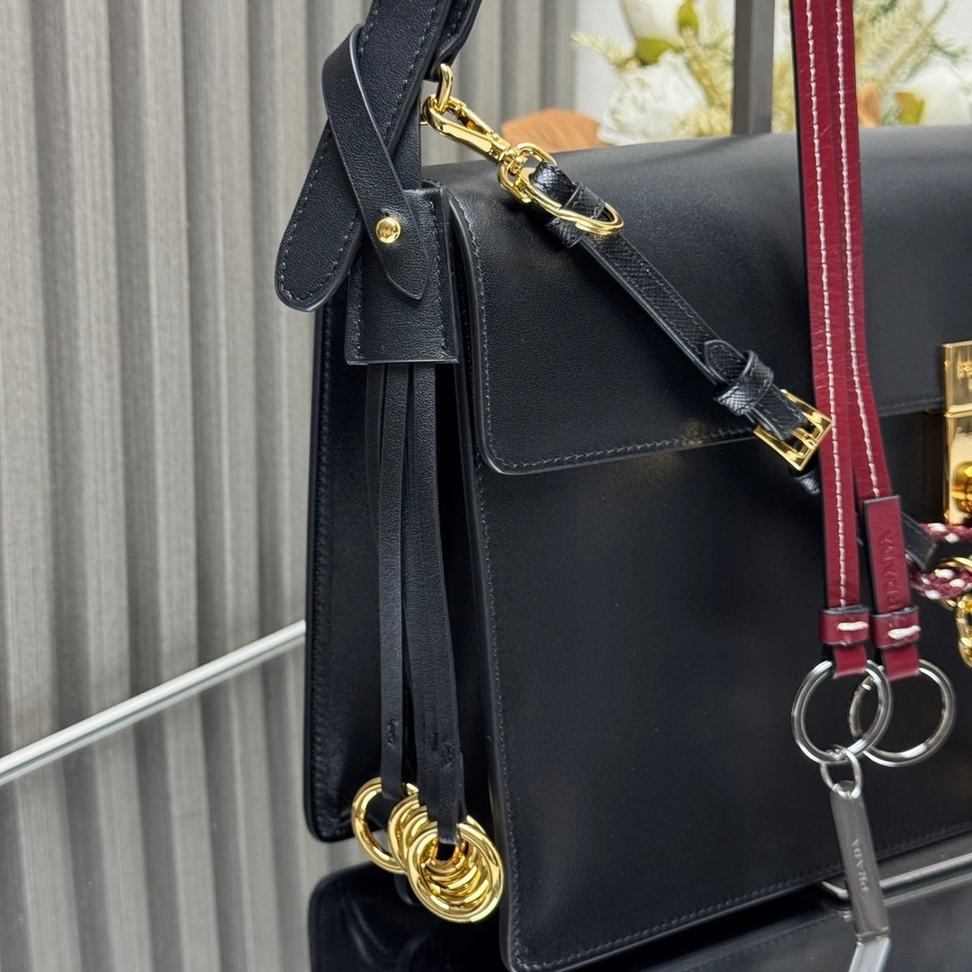 Prada Soft Sound large leather shoulder bag with charms