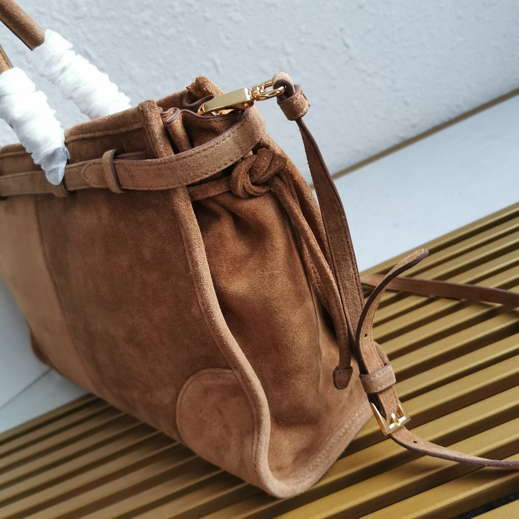 Prada Bonnie large suede handbag