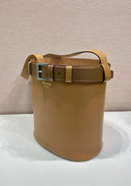 Prada Buckle leather bucket bag with belt