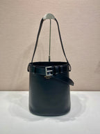 Prada Buckle leather bucket bag with belt