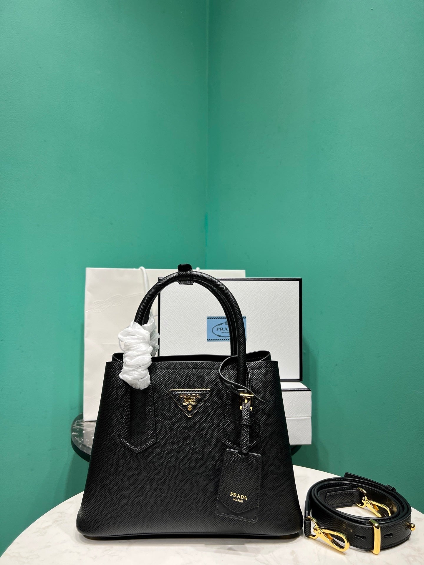 Prada Double small Saffiano leather bag
