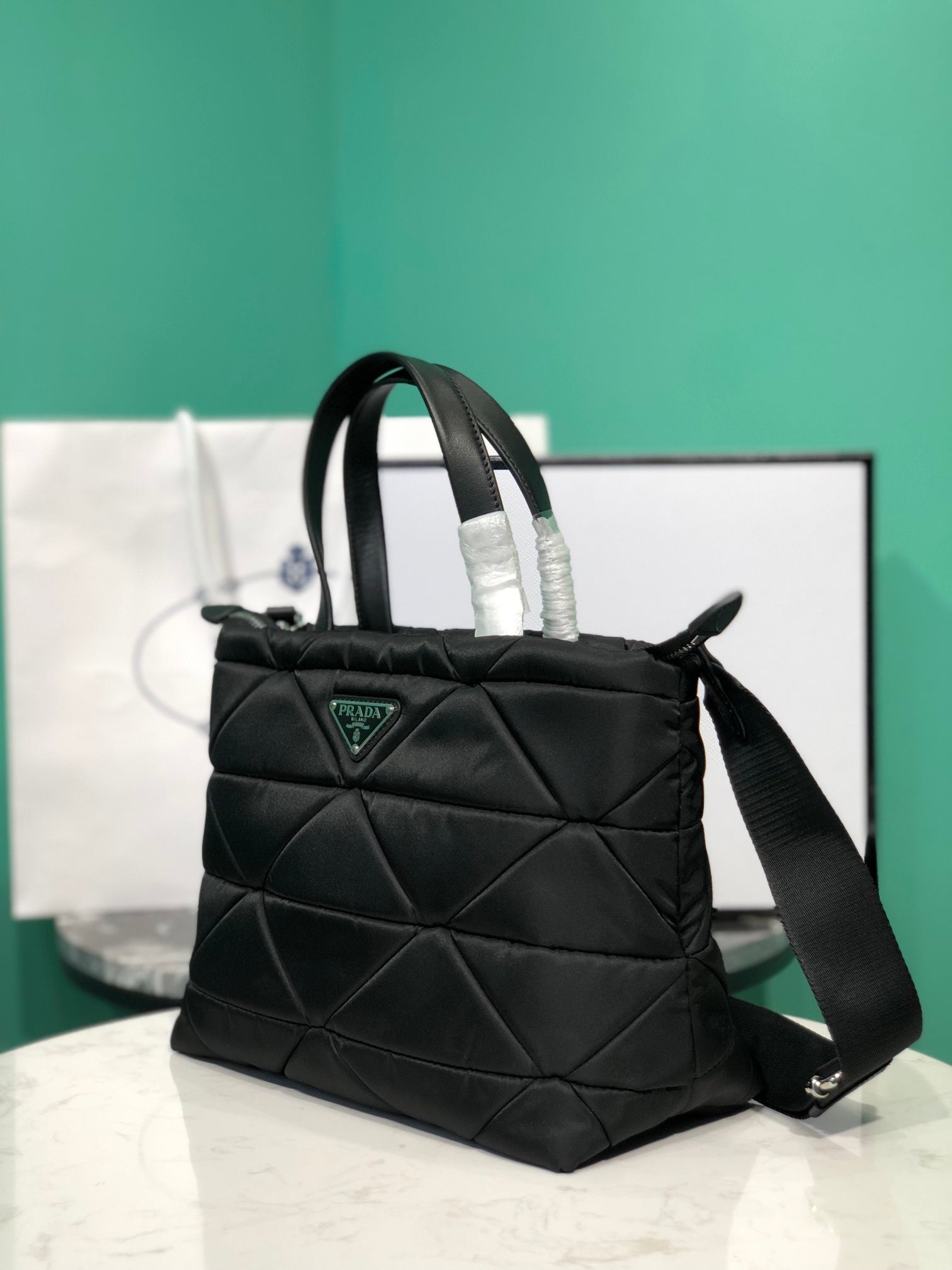 Prada small padded Re-Nylon tote