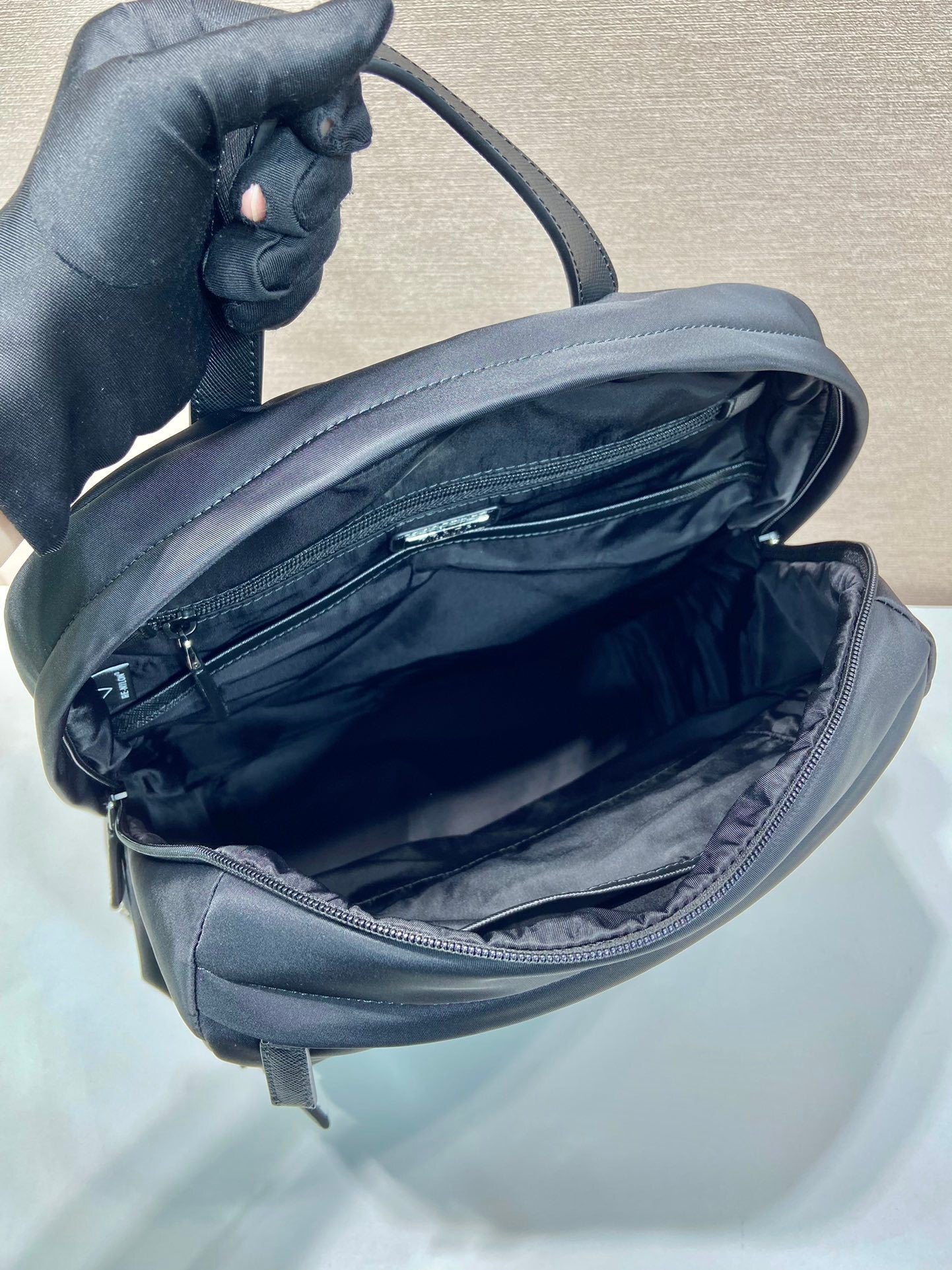Prada Re-Nylon and Saffiano leather backpack